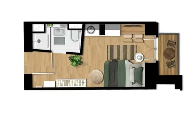 Soggiorno; pavimento in legno, luce naturale, stile moderno, soffitti alti