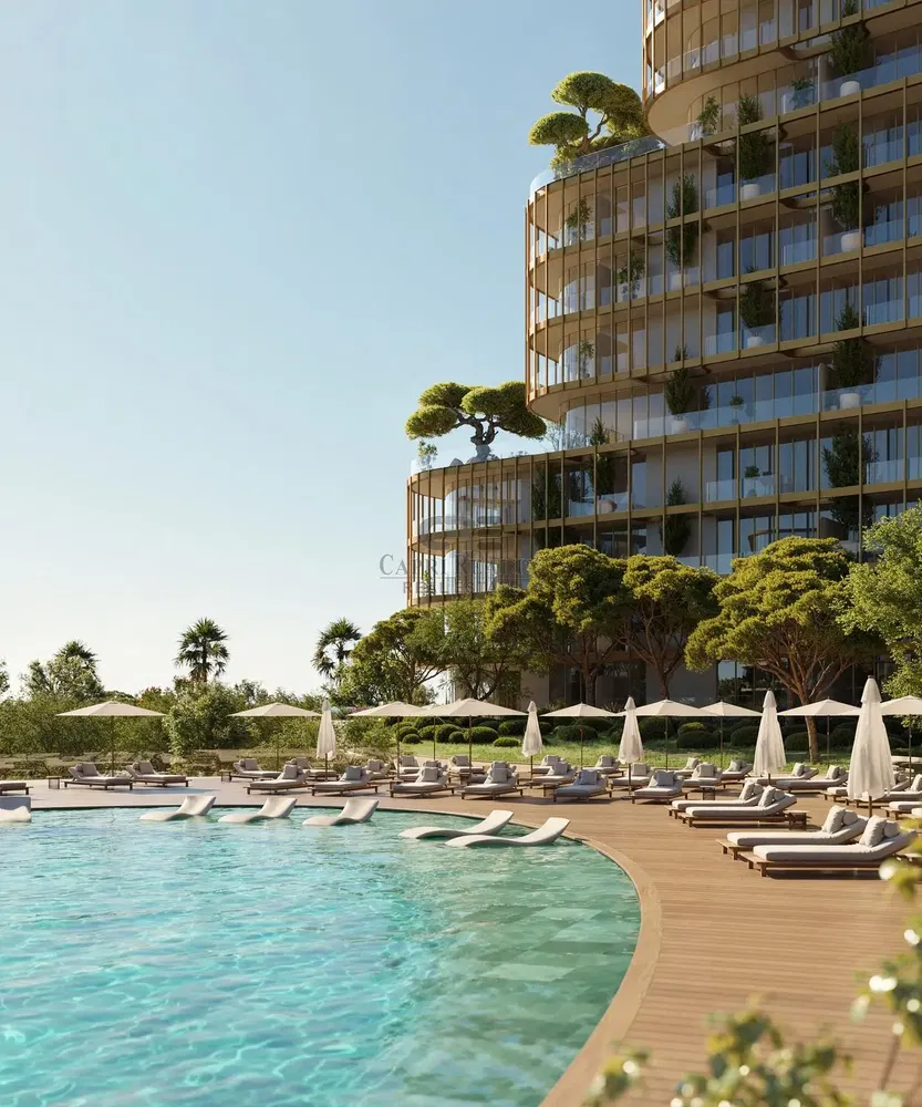 Living room; wood floor, natural light, modern style, high ceiling