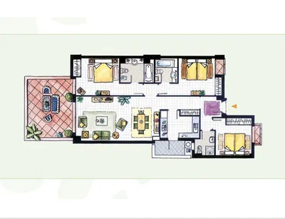 Wohnzimmer; holzboden, tageslicht, moderner stil, hohe decken