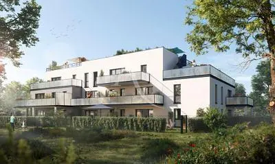 Woonkamer; houten vloer, natuurlijk licht, moderne stijl, hoge plafonds