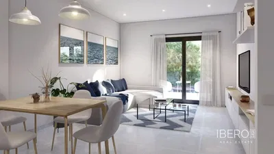 Wohnzimmer; holzboden, tageslicht, moderner stil, hohe decken