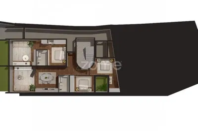 Wohnzimmer; holzboden, tageslicht, moderner stil, hohe decken