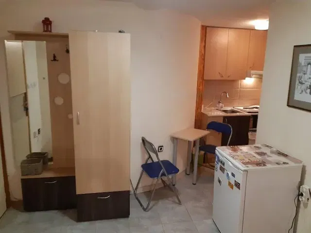 Kitchen; kitchen appliances, wood floor, natural light, modern style, renovated