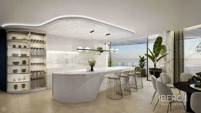 Woonkamer; houten vloer, natuurlijk licht, moderne stijl, hoge plafonds