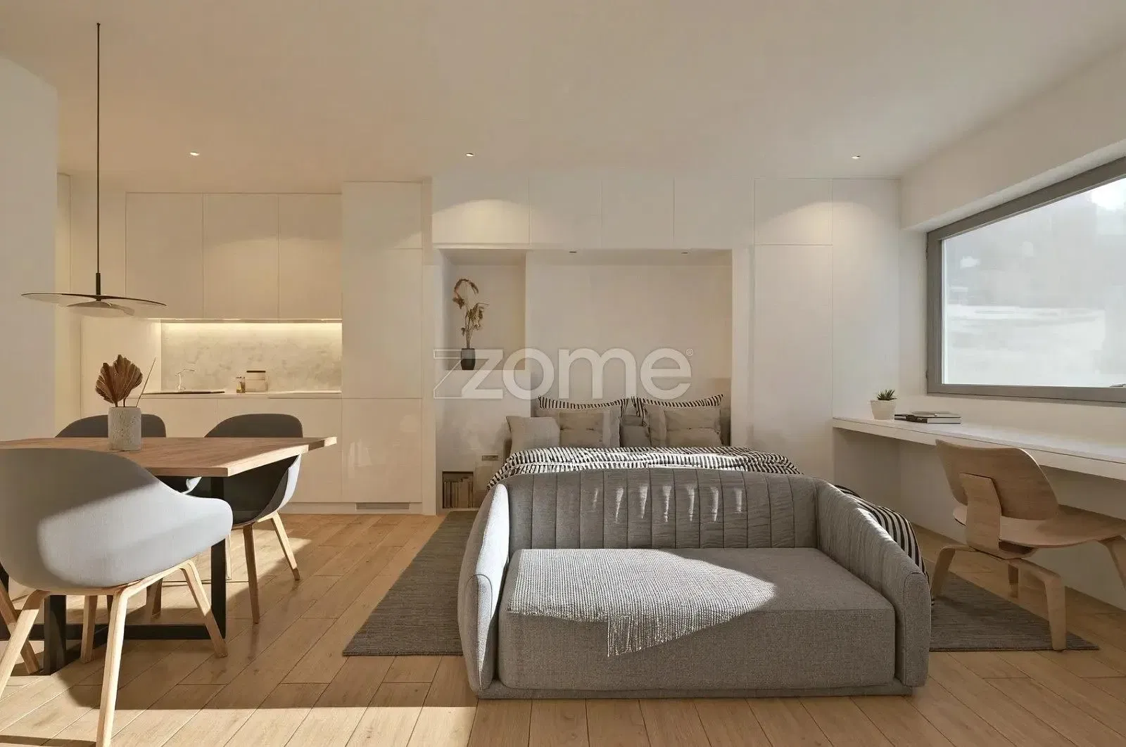 Cucina; elettrodomestici, pavimento in legno, luce naturale, stile moderno, ristrutturato