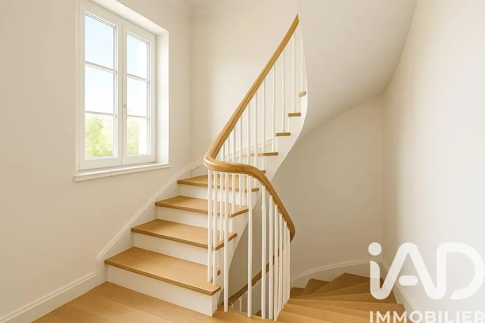 Living room; wood floor, natural light, modern style, high ceiling