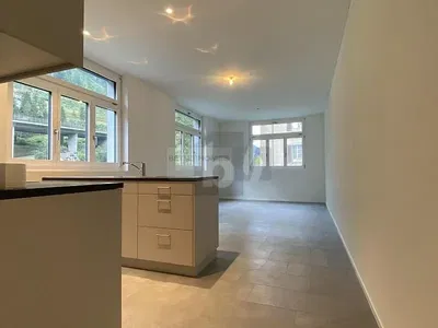 Σαλόνι; ξύλινο πάτωμα, φυσικό φως, μοντέρνο στυλ, ψηλά ταβάνια