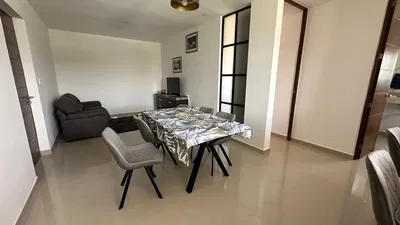 Kitchen; kitchen appliances, wood floor, natural light, modern style, renovated