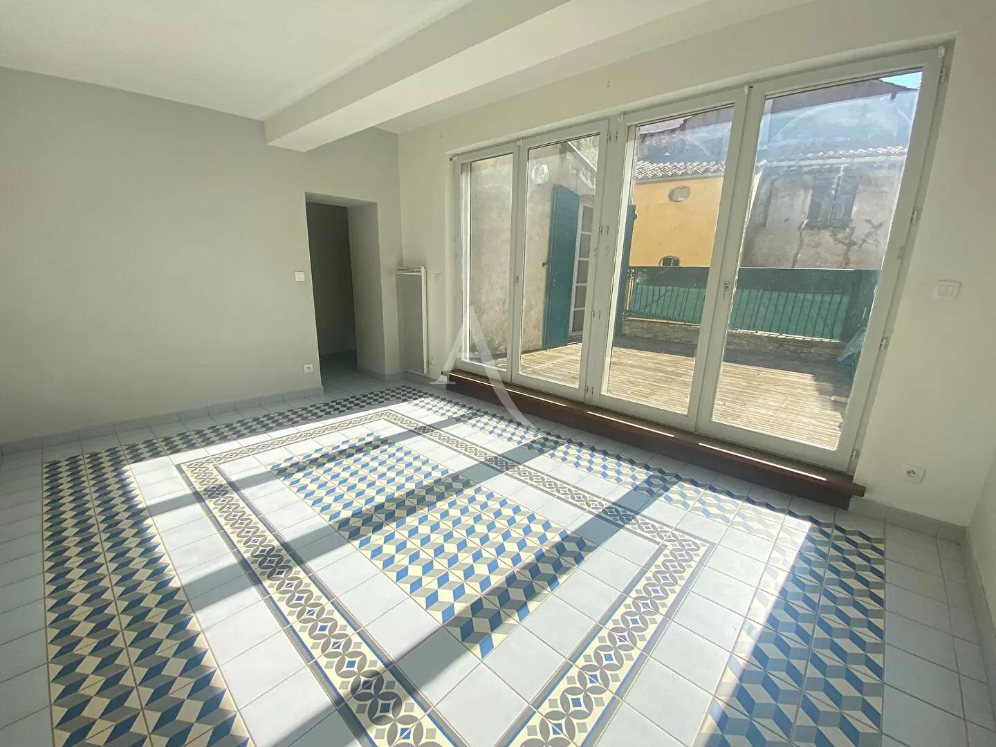 Kitchen; kitchen appliances, wood floor, natural light, modern style, renovated