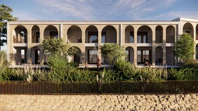 Living room; wood floor, natural light, modern style, high ceiling