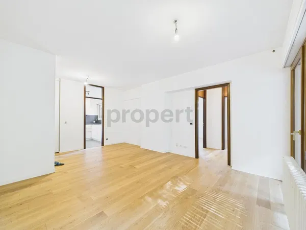Living room; wood floor, natural light, modern style, high ceiling