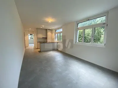 Cocina; electrodomésticos, suelo de madera, luz natural, estilo moderno, renovado