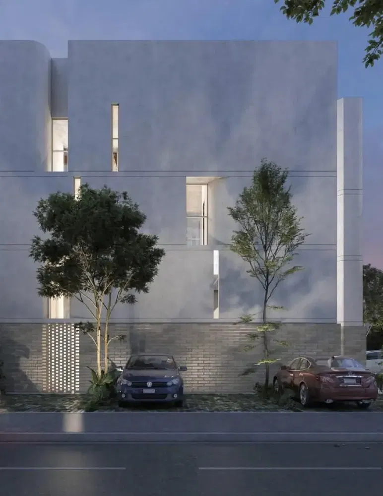 Living room; wood floor, natural light, modern style, high ceiling