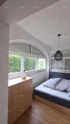 Living room; wood floor, natural light, modern style, high ceiling