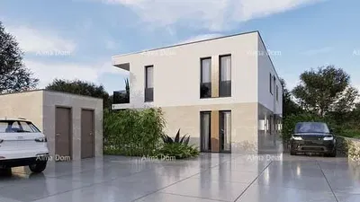 Woonkamer; houten vloer, natuurlijk licht, moderne stijl, hoge plafonds