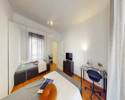 Kitchen; kitchen appliances, wood floor, natural light, modern style