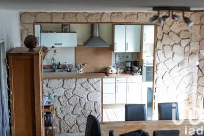 Kuhinja; kuhinjski aparati, drveni pod, prirodno svjetlo, moderni stil