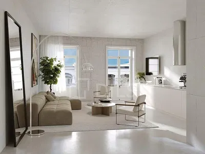 Cuisine; électroménager, parquet, lumière naturelle, style moderne