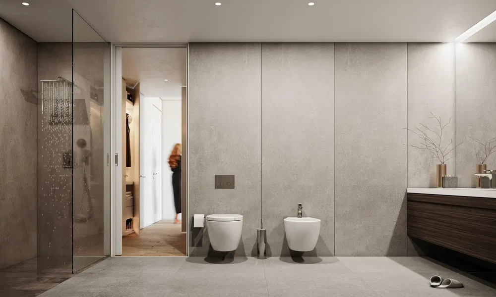 Kitchen; kitchen appliances, wood floor, natural light, modern style