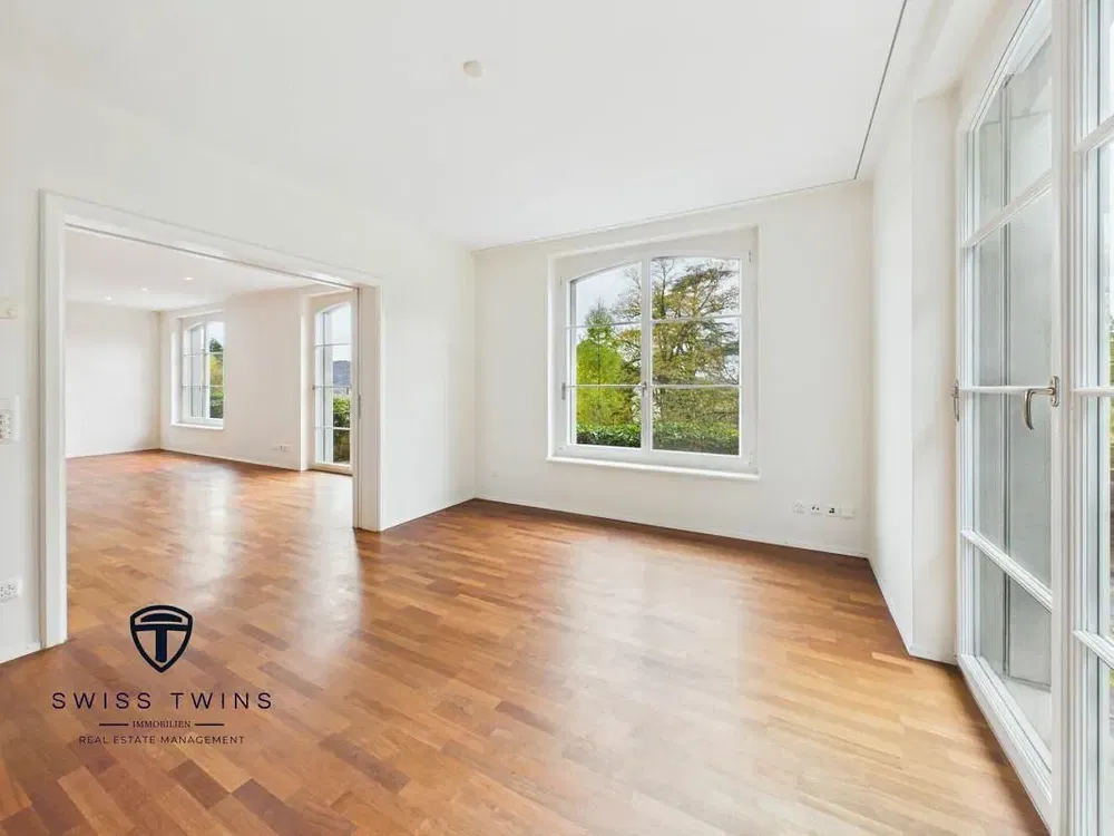 Kuchyně; kuchyňské spotřebiče, dřevěná podlaha, přirozené světlo, moderní styl