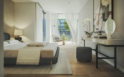 Living room; wood floor, natural light, modern style