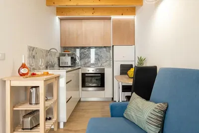 Cuisine; électroménager, parquet, lumière naturelle, style moderne