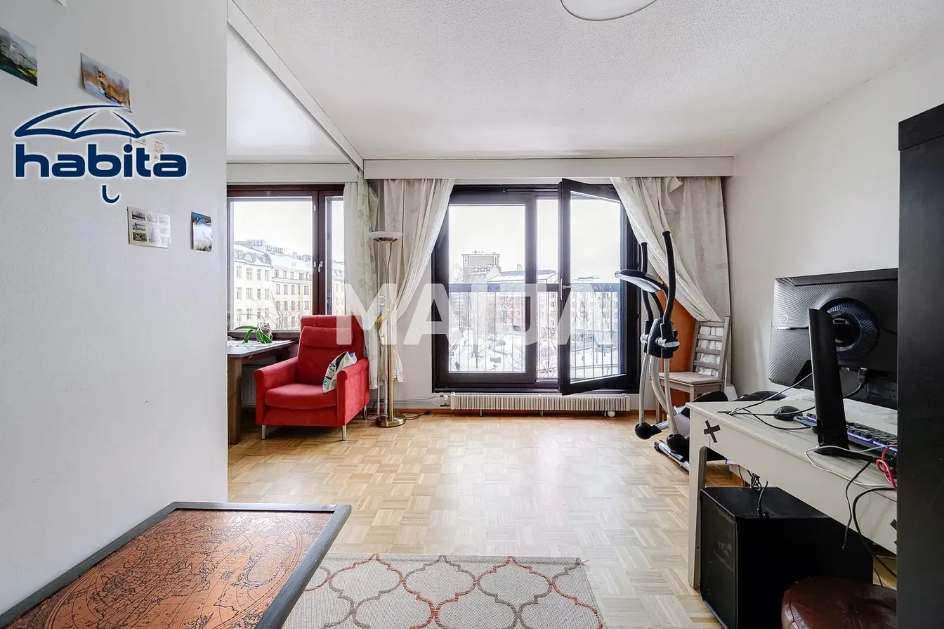 Kitchen; kitchen appliances, wood floor, natural light, modern style