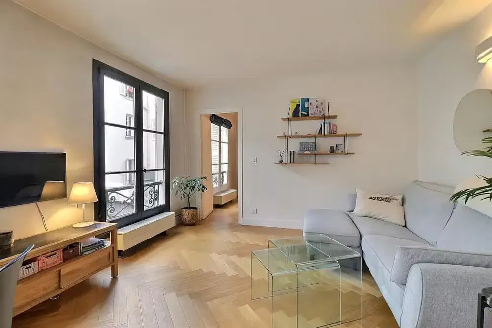 Kitchen; kitchen appliances, tile floor, natural light, modern style