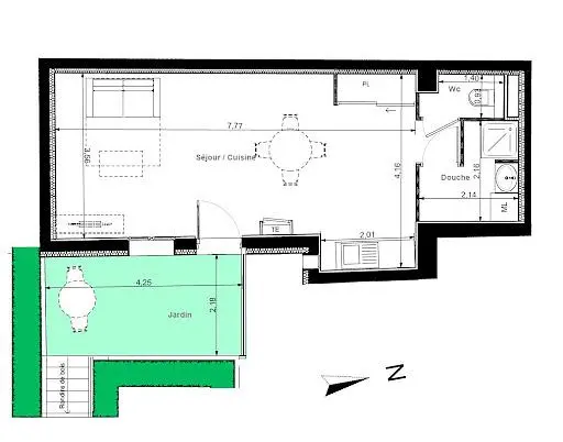 Küche; küchengeräte, holzboden, tageslicht, moderner stil
