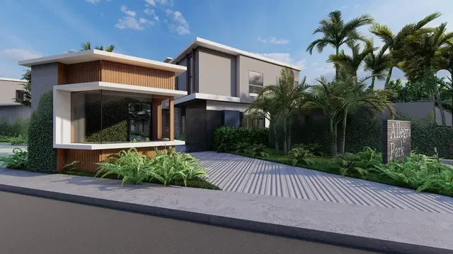 Keuken; keukenapparatuur, houten vloer, natuurlijk licht, moderne stijl