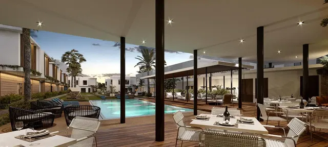 Kitchen; kitchen appliances, wood floor, natural light, modern style