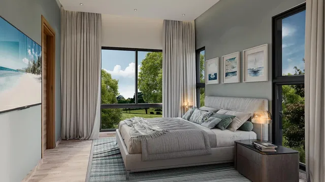 Keuken; keukenapparatuur, houten vloer, natuurlijk licht, moderne stijl