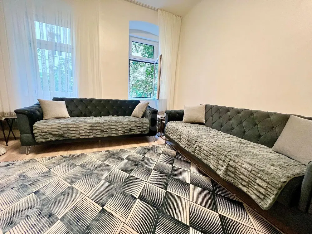 Kuchyně; kuchyňské spotřebiče, dřevěná podlaha, přirozené světlo, moderní styl