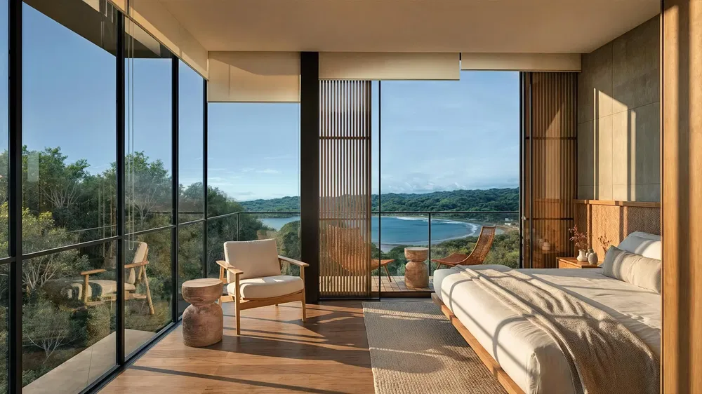 Salon; parquet, lumière naturelle, style moderne