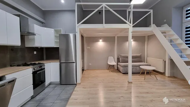 Kuchyně; kuchyňské spotřebiče, dřevěná podlaha, přirozené světlo, moderní styl