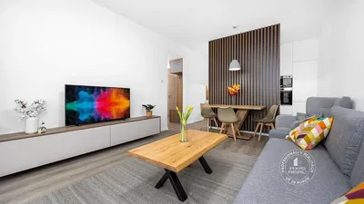 Kitchen; kitchen appliances, wood floor, natural light, modern style