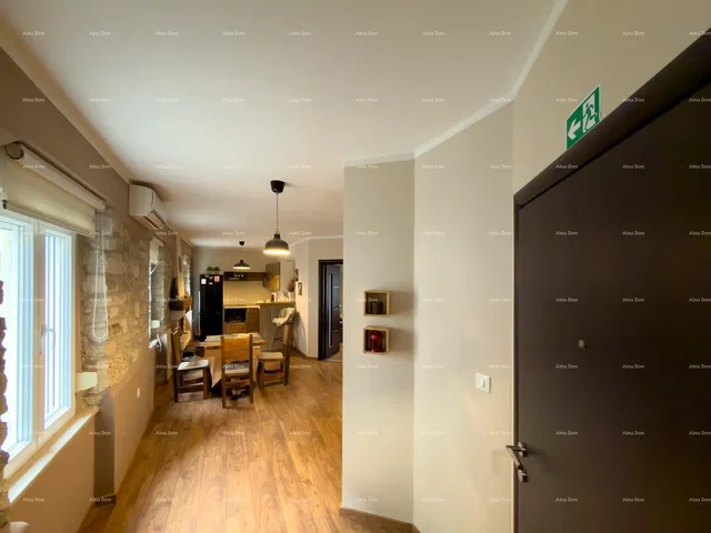 Kitchen; kitchen appliances, wood floor, natural light, modern style