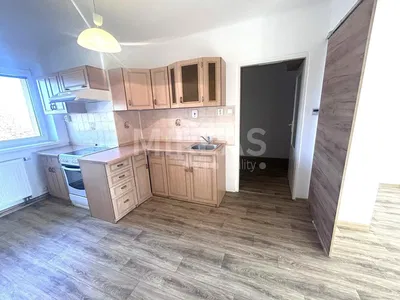 Kitchen; kitchen appliances, wood floor, natural light, modern style
