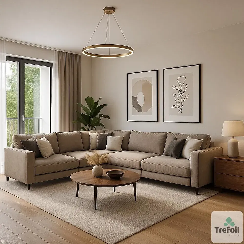 Soggiorno; pavimento in legno, luce naturale, stile moderno