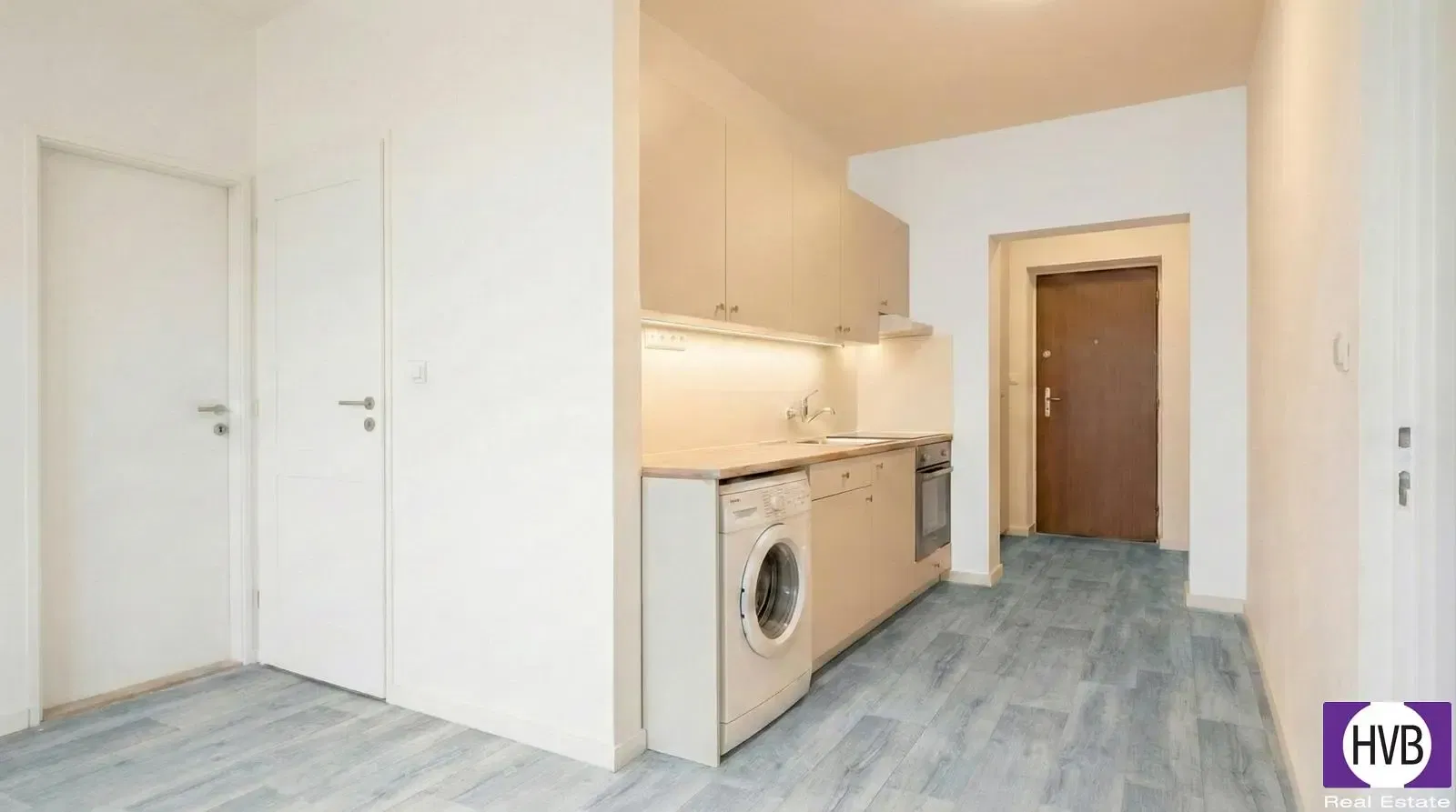 Kitchen; kitchen appliances, wood floor, natural light, modern style