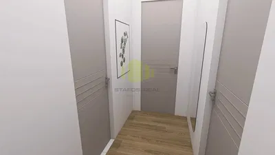 Obývací pokoj; dřevěná podlaha, přirozené světlo, moderní styl, vysoké stropy