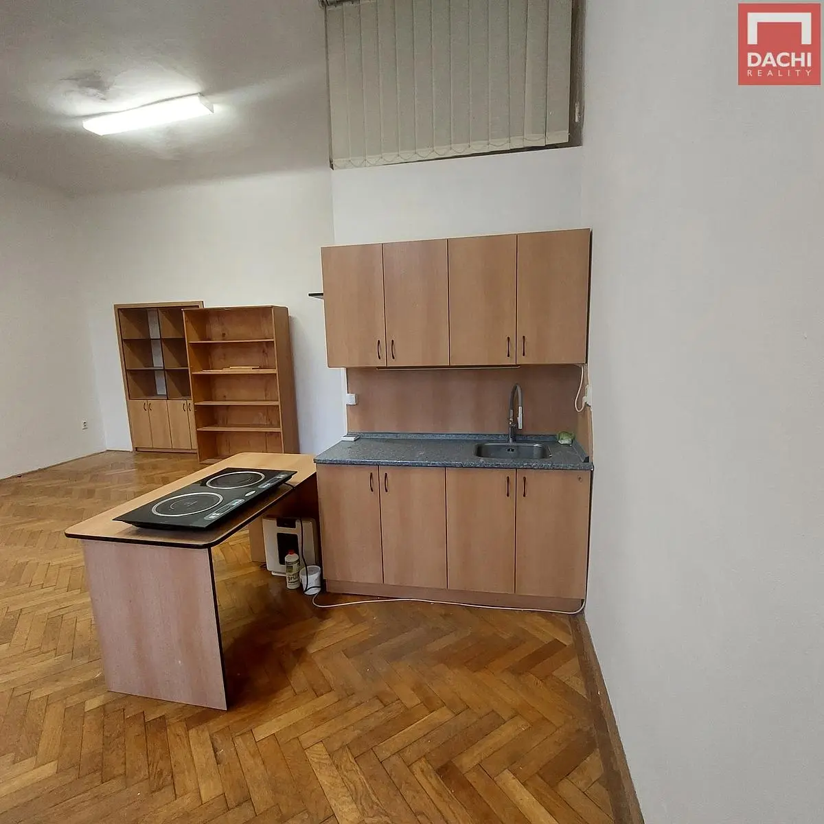 Kitchen; kitchen appliances, wood floor, natural light, modern style