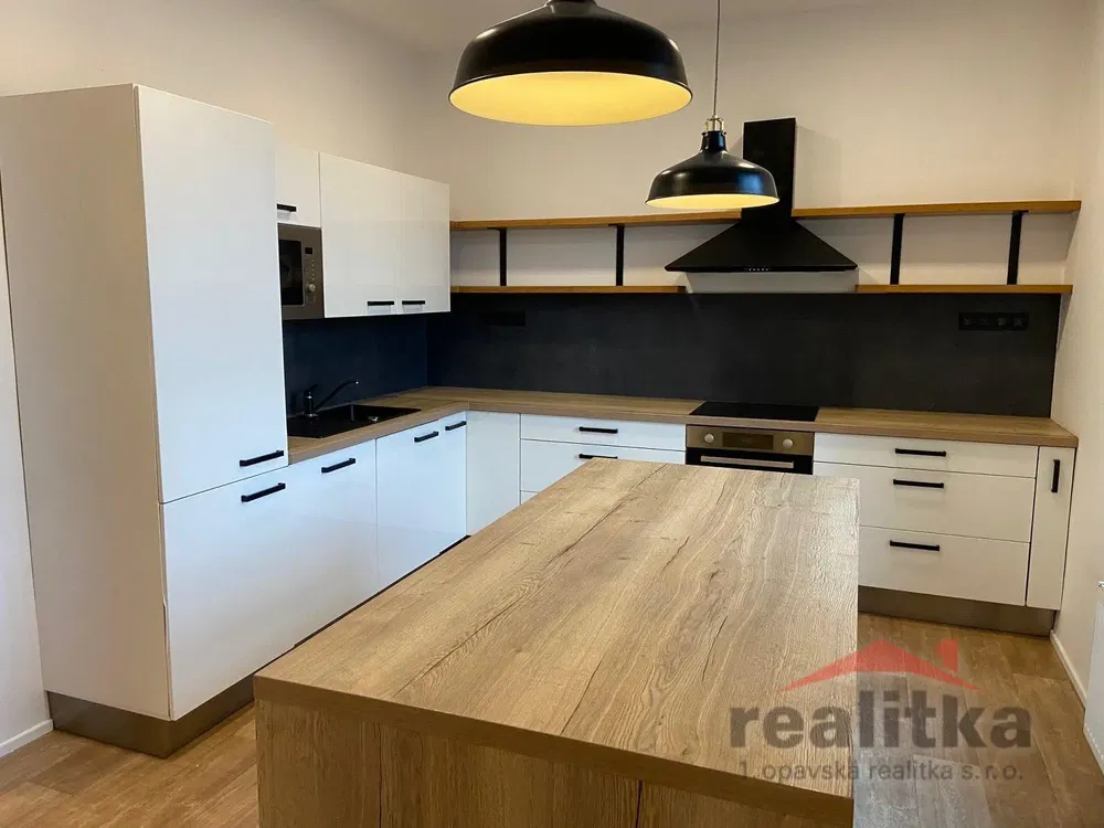 Kitchen; kitchen appliances, wood floor, natural light, modern style