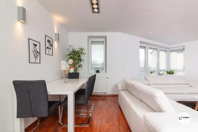 Kitchen; kitchen appliances, wood floor, natural light, modern style