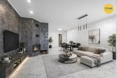 Хол; дървен под, естествена светлина, модерен стил