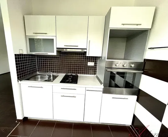 Kitchen; kitchen appliances, wood floor, natural light, modern style