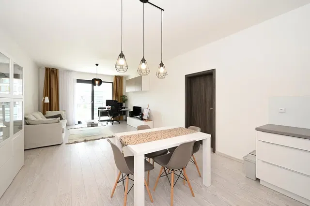 Хол; дървен под, естествена светлина, модерен стил