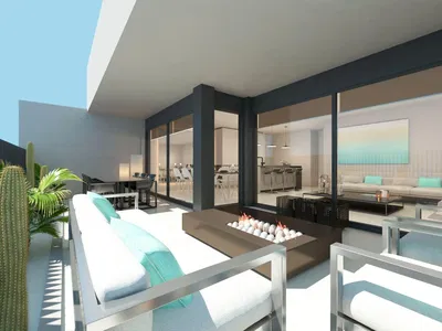 Küche; küchengeräte, holzboden, tageslicht, moderner stil