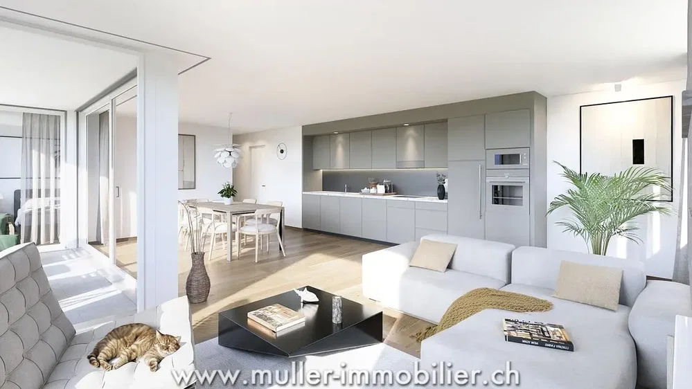 Küche; küchengeräte, holzboden, tageslicht, moderner stil