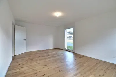 Kitchen; kitchen appliances, wood floor, natural light, modern style